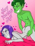 Xbooru - 1boy 1girl all fours ass beast boy bent over bold-n